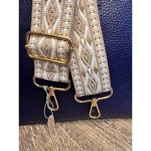 Crossbody Purse BOHO Tan white Bag Strap Guitar Strap NEW